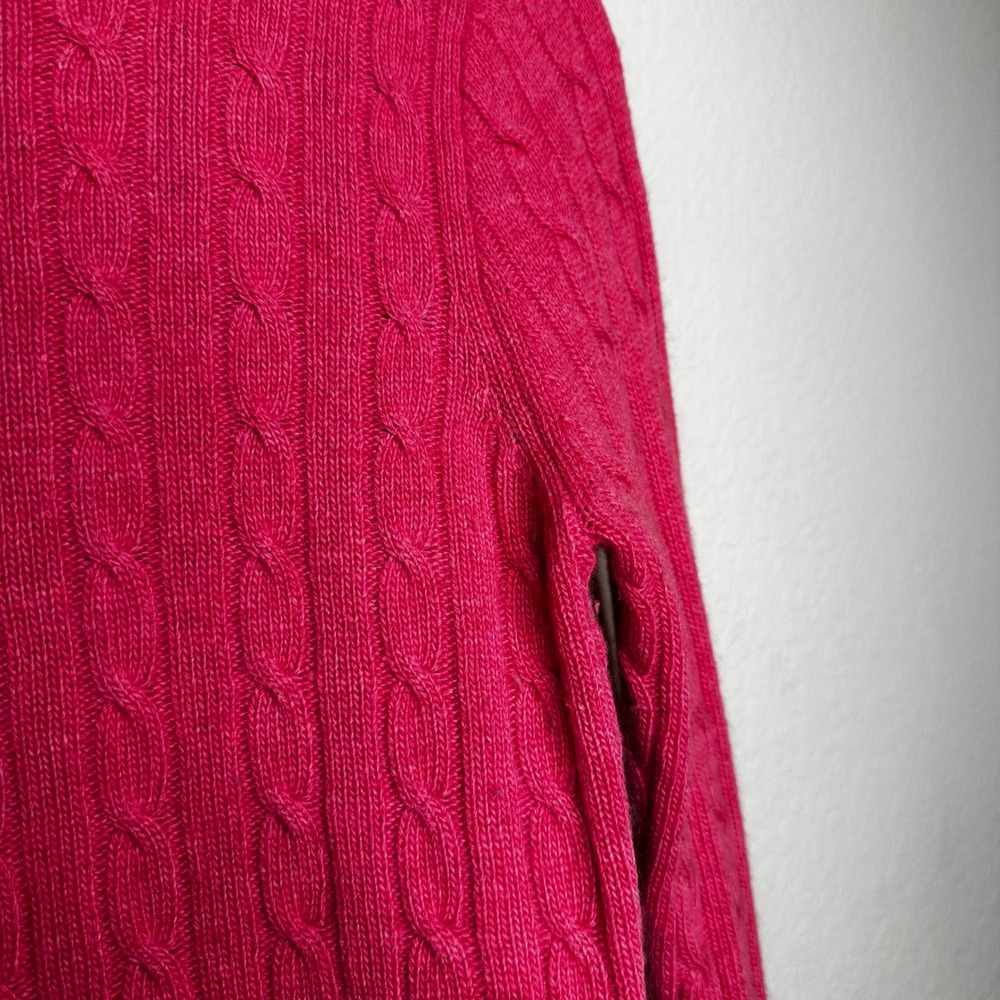 J.Crew Pink Cable Knit Turtleneck Sweater Merino Wool Angora Cashmere S Clasic - Picture 8 of 9